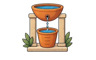 Simplified ancient water clock icon